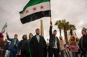 Syrians Celebrate The Overthrow Of The Assad Regime In Umayyad Square, Damascus