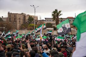 Syrians Celebrate The Overthrow Of The Assad Regime In Umayyad Square, Damascus