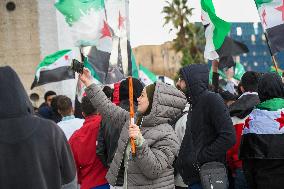 Syrians Celebrate The Overthrow Of The Assad Regime In Umayyad Square, Damascus