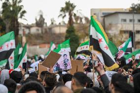 Syrians Celebrate The Overthrow Of The Assad Regime In Umayyad Square, Damascus