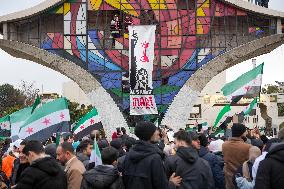 Syrians Celebrate The Overthrow Of The Assad Regime In Umayyad Square, Damascus