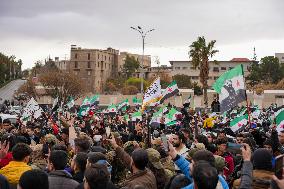 Syrians Celebrate The Overthrow Of The Assad Regime In Umayyad Square, Damascus