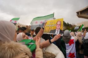 Syrians Celebrate The Overthrow Of The Assad Regime In Umayyad Square, Damascus