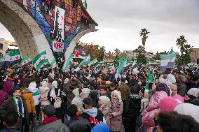 Syrians Celebrate The Overthrow Of The Assad Regime In Umayyad Square, Damascus