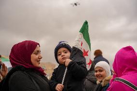 Syrians Celebrate The Overthrow Of The Assad Regime In Umayyad Square, Damascus