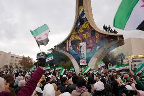 Syrians Celebrate The Overthrow Of The Assad Regime In Umayyad Square, Damascus