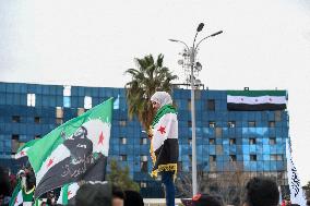 Syrians Celebrate The Overthrow Of The Assad Regime In Umayyad Square, Damascus