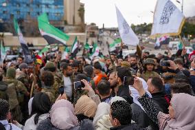 Syrians Celebrate The Overthrow Of The Assad Regime In Umayyad Square, Damascus