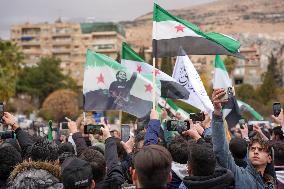 Syrians Celebrate The Overthrow Of The Assad Regime In Umayyad Square, Damascus