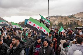 Syrians Celebrate The Overthrow Of The Assad Regime In Umayyad Square, Damascus