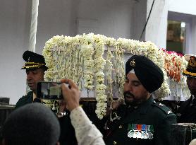 Last Respects Paid To Former Indian Prime Minister Manmohan Singh