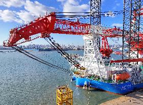 China's most advanced fourth-generation self-elevating and self-propelled wind power installation ship