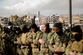 HTS Fighters Hold Military Parade In Damascus