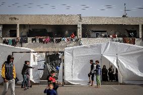 Daily Life of Displaced Palestinians at a Makeshift Camp - Deir al-Balah