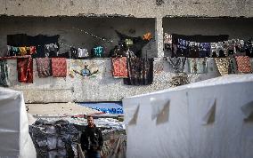 Daily Life of Displaced Palestinians at a Makeshift Camp - Deir al-Balah