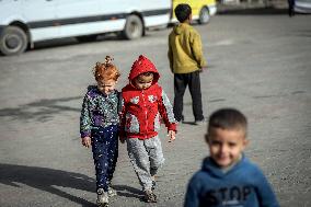 Daily Life of Displaced Palestinians at a Makeshift Camp - Deir al-Balah