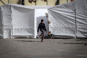 Daily Life of Displaced Palestinians at a Makeshift Camp - Deir al-Balah