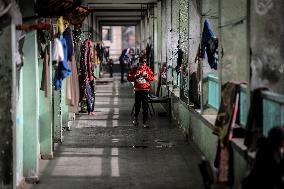 Daily Life of Displaced Palestinians at a Makeshift Camp - Deir al-Balah