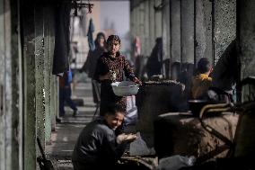 Daily Life of Displaced Palestinians at a Makeshift Camp - Deir al-Balah