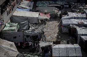 Daily Life of Displaced Palestinians at a Makeshift Camp - Deir al-Balah