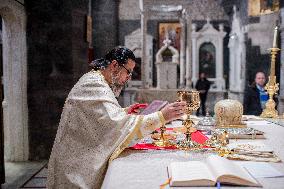 Syrian Christians Celebrate Christmas Eve At Olive Church - Damascus