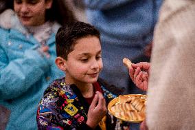 Syrian Christians Celebrate Christmas Eve At Olive Church - Damascus