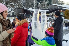 Ice Sculpture Art In Oberstaufen At The Winter Magic Festival Winterzauber