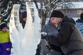 Ice Sculpture Art In Oberstaufen At The Winter Magic Festival Winterzauber