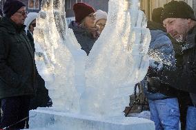 Ice Sculpture Art In Oberstaufen At The Winter Magic Festival Winterzauber