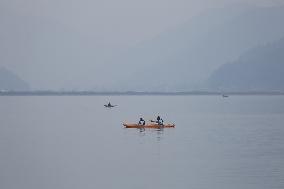 Daily Life In Fewa Lake In Pokhara, Nepal.