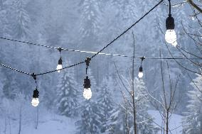 Bavarian Winter Landscape In Oberstaufen