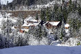 Bavarian Winter Landscape In Oberstaufen