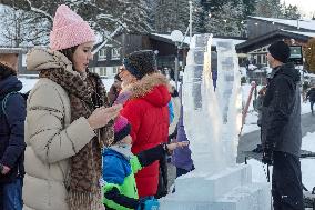 Ice Sculpture Art In Oberstaufen At The Winter Magic Festival Winterzauber