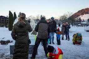 Ice Sculpture Art In Oberstaufen At The Winter Magic Festival Winterzauber