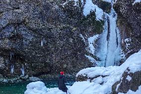 Buchenegg Frozen Waterfalls In Bavaria