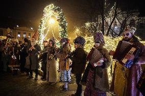 Christmas Carol Procession In Poland