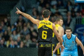 Bruno Fitipaldo of CB Canarias in action during the Liga Endesa 2024- 2025  match between Morabanc Andorra v CB Canarias at Poli