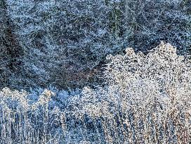 Frosty Winter Landscape In Upper Bavaria