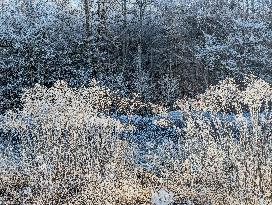 Frosty Winter Landscape In Upper Bavaria