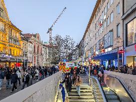 Rescue Operation On Kaufinger Strasse In Munich