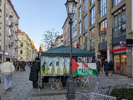 Pro-Palestine Protest Information Booth In Munich