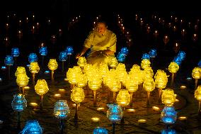 Buddhist Devotees Participate In The Light Of Peace Ceremony In Indonesia