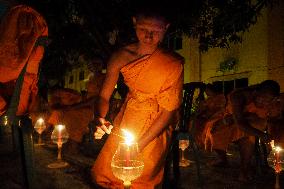 Buddhist Devotees Participate In The Light Of Peace Ceremony In Indonesia