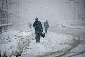 Heavy Snowfall Disrupts Life In Kashmir