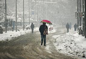 Heavy Snowfall Disrupts Life In Kashmir