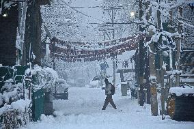 Heavy Snowfall Disrupts Life In Kashmir