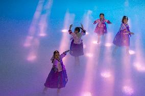 Children Perform at An Ice Skating Rink in Chongqing