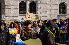 Protest In Salzburg Against Russia’s War In Ukraine