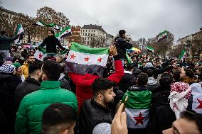 Syrians Expats Celebrate Fall of Assad Regime in Berlin