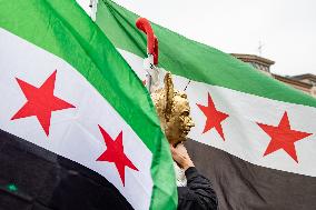 Syrians Expats Celebrate Fall of Assad Regime in Berlin